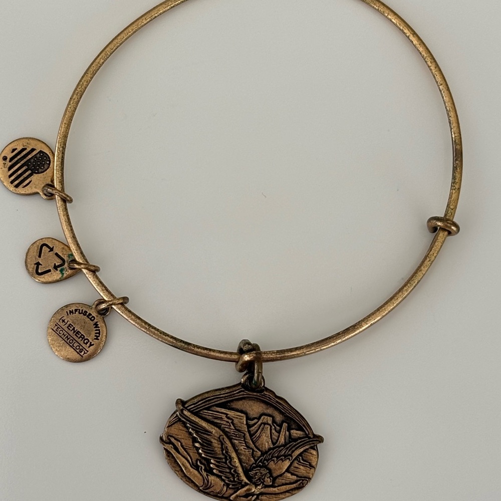 ALEX AND ANI Gold tone Guardian of Freedom Charm Bracelet